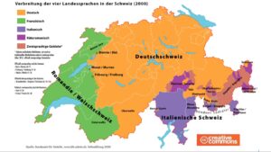 Karte Schweizer Sprachregionen